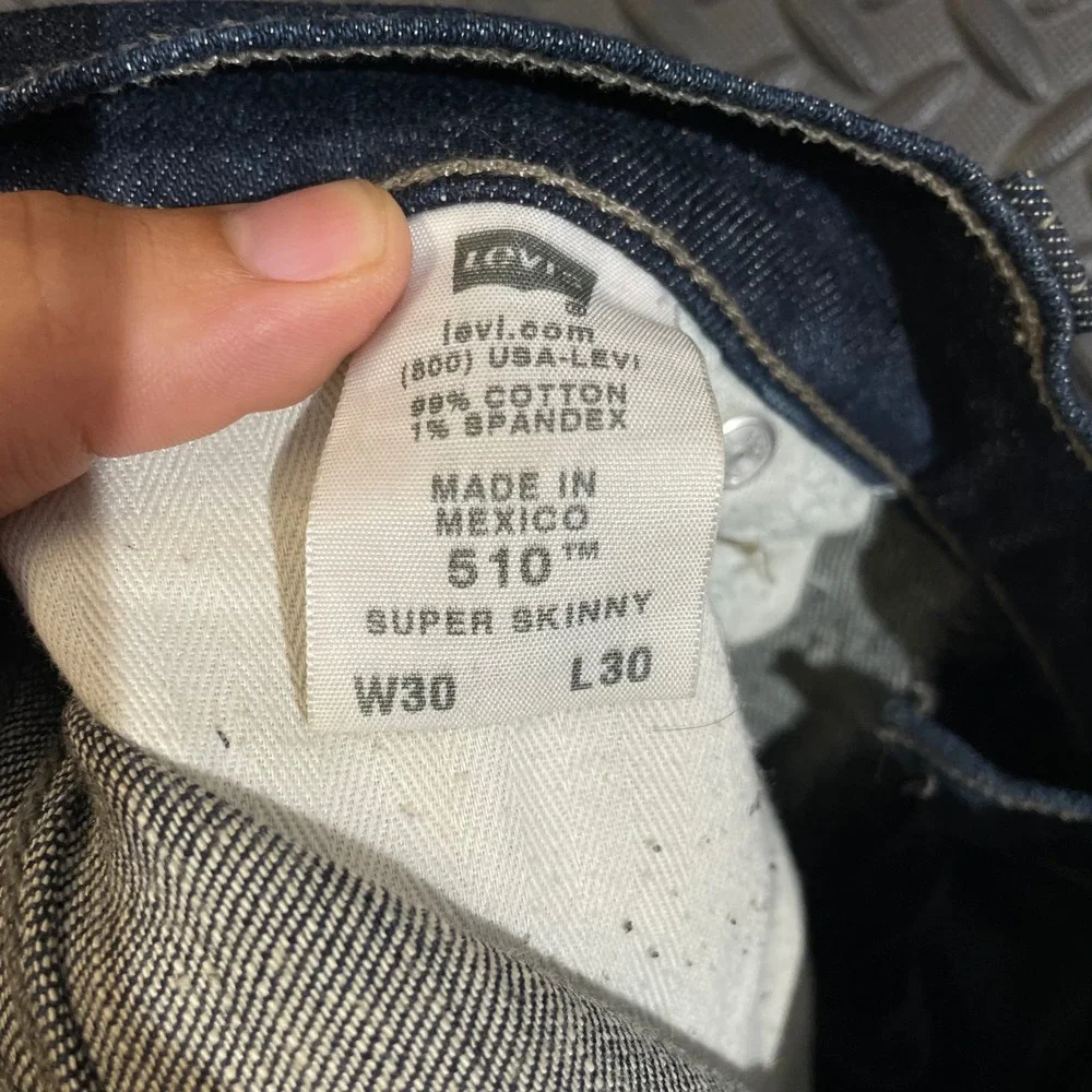 Levi's Blue Dark Wash 510‎ Super Skinny Mid Rise Denim Jeans Men's Size 30X30